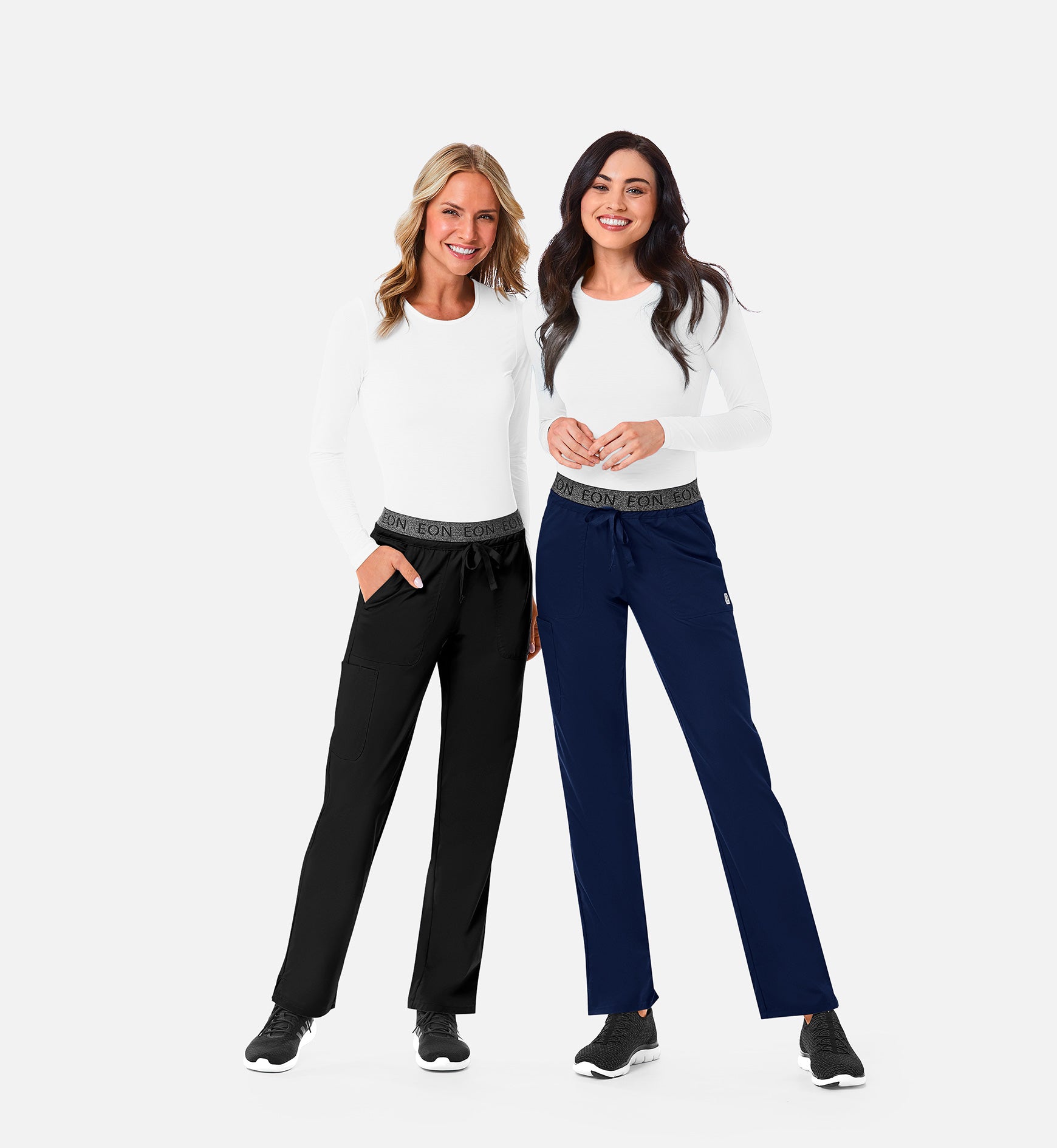 Knit 6809 Ladies Long Sleeve Under Scrub Tee White