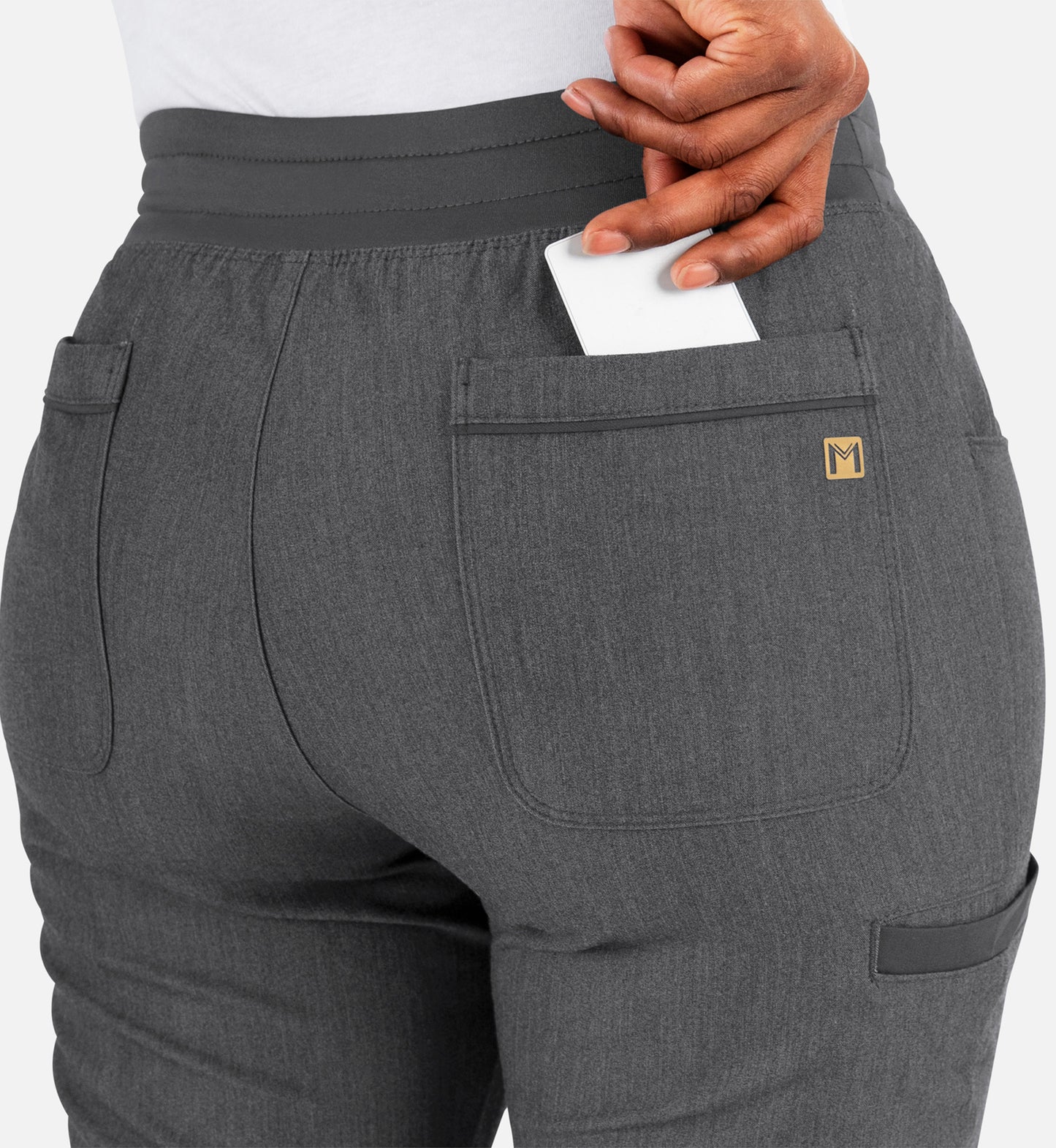 Matrix Pro 6901 Women's Yoga Waistband Tapered Pants Heather Grey