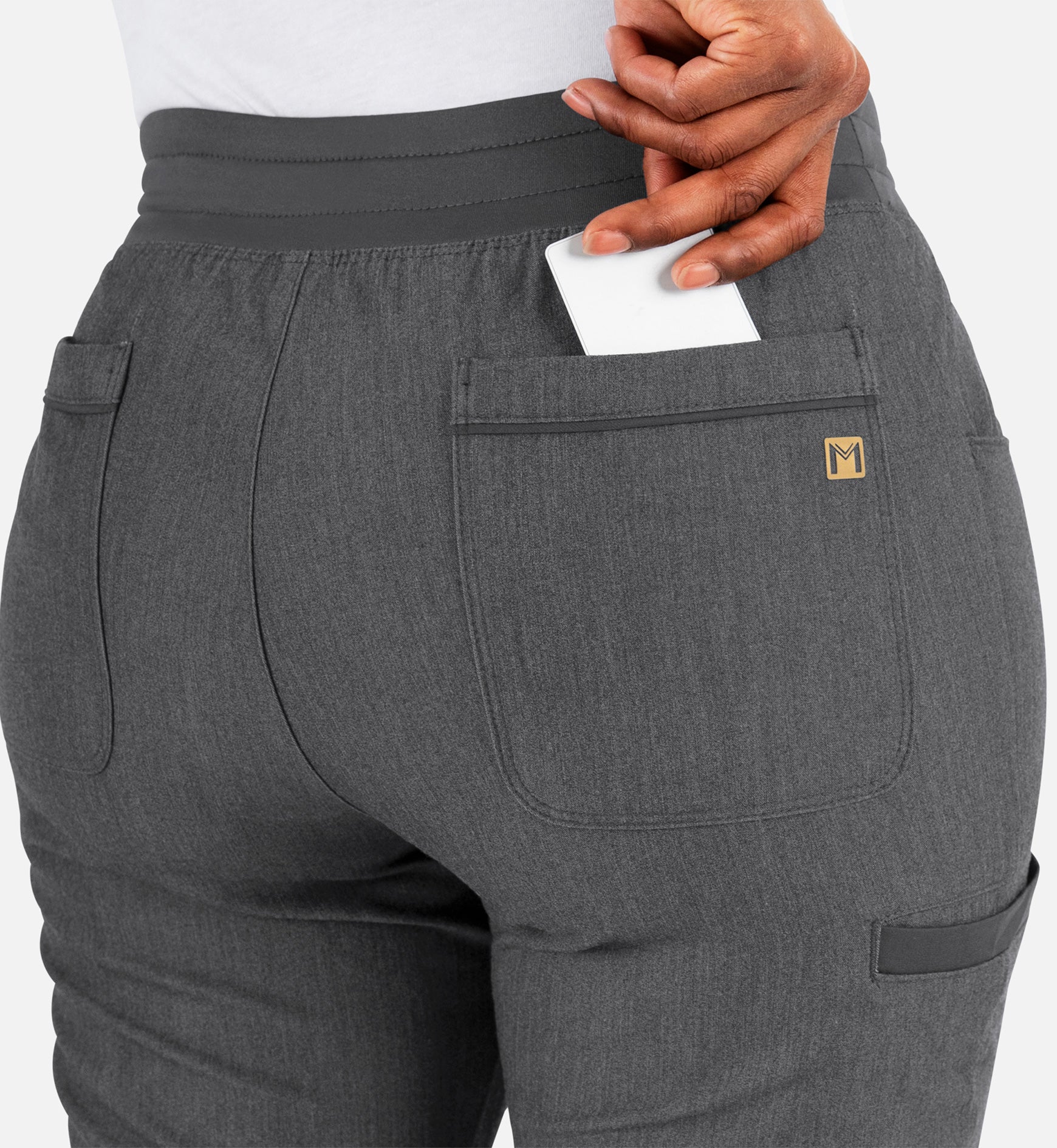 Matrix Pro 6901 Women's Yoga Waistband Tapered Pants Heather Grey