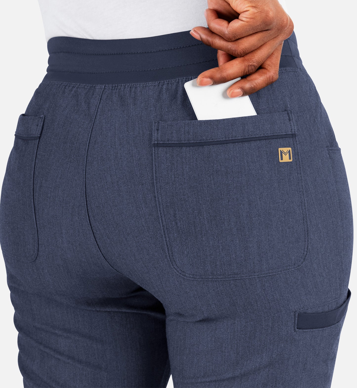 Matrix Pro 6901 Women's Yoga Waistband Tapered Pants Heather Navy