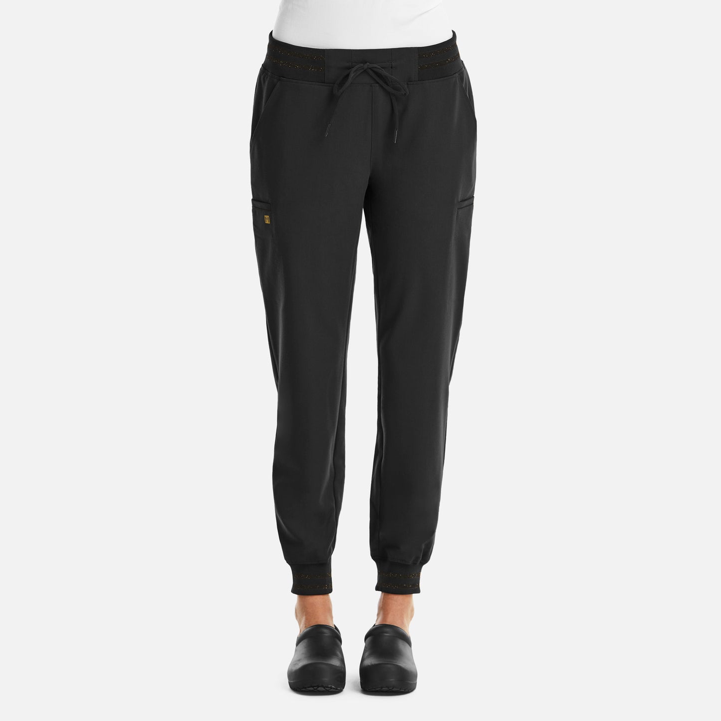 Matrix Pro 6902 Women’s Full Waist Jogger with Metallic Detail Black