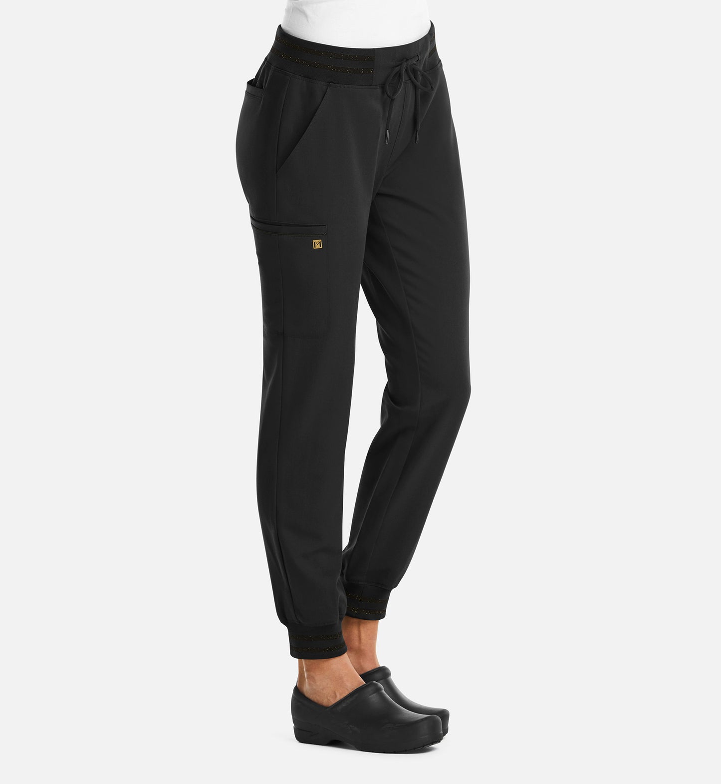 Matrix Pro 6902 Women’s Full Waist Jogger with Metallic Detail Black