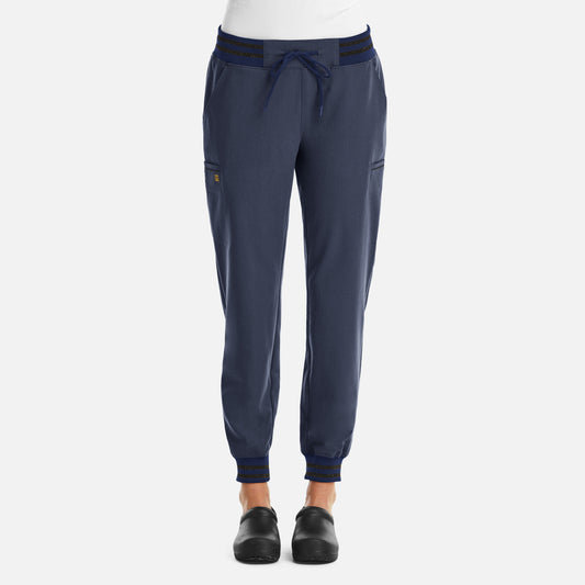 Matrix Pro 6902 Women’s Full Waist Jogger with Metallic Detail Heather Navy