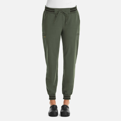 Matrix Pro 6902 Women’s Full Waist Jogger with Metallic Detail Olive