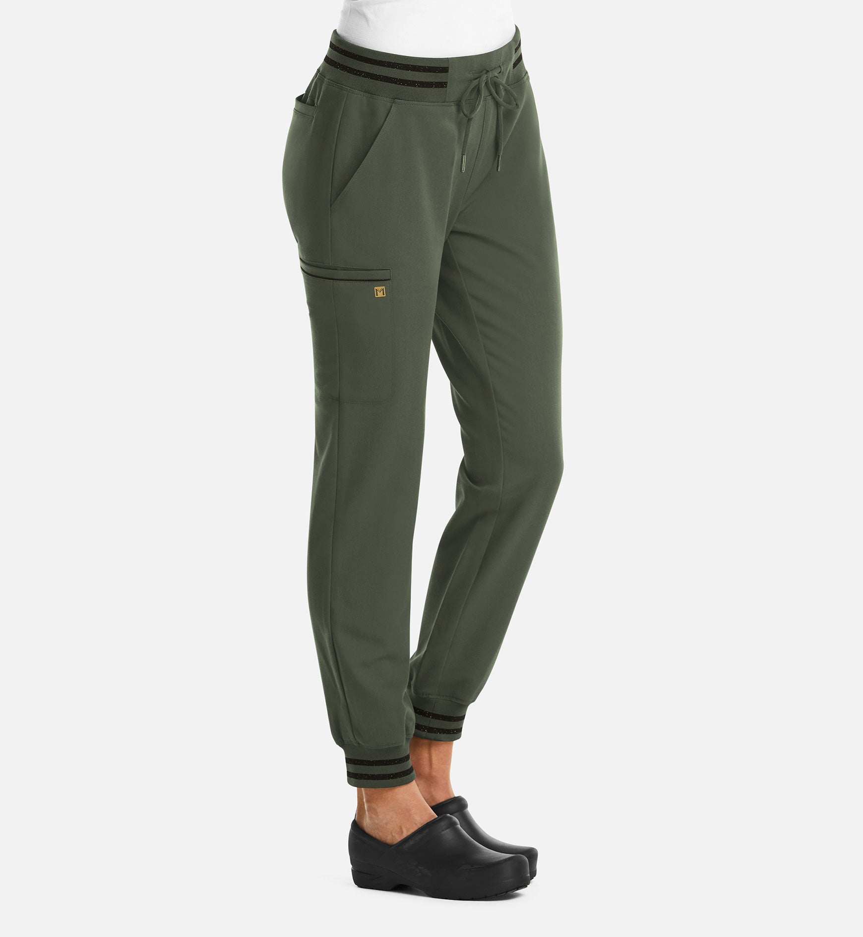 Matrix Pro 6902 Women’s Full Waist Jogger with Metallic Detail Olive