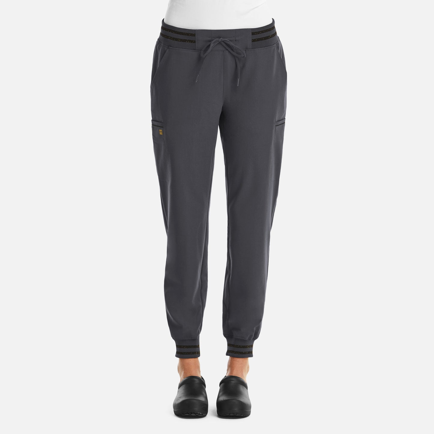 Matrix Pro 6902 Women’s Full Waist Jogger with Metallic Detail Pewter