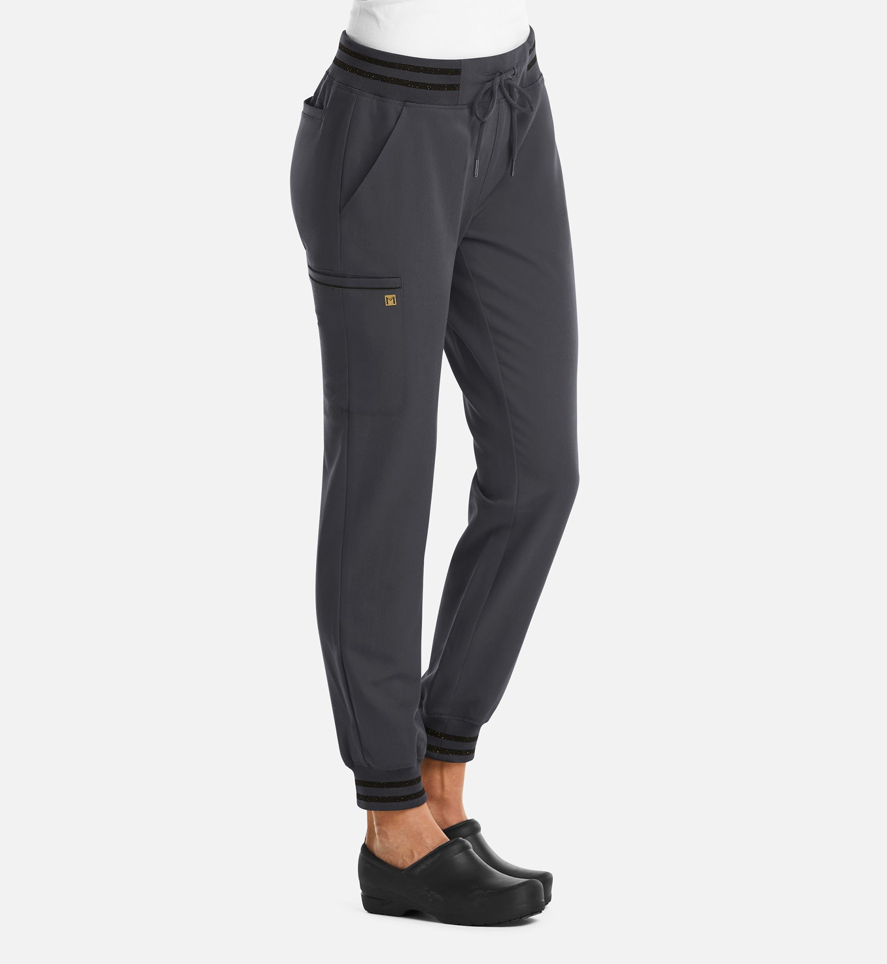 Matrix Pro 6902 Women’s Full Waist Jogger with Metallic Detail Pewter