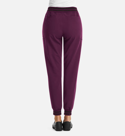 Matrix Pro 6902 Women's Full Waist Jogger With Metallic Detail Wine