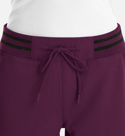 Matrix Pro 6902 Women’s Full Waist Jogger with Metallic Detail Wine