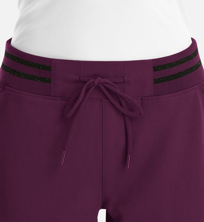 Matrix Pro 6902 Women's Full Waist Jogger With Metallic Detail Wine
