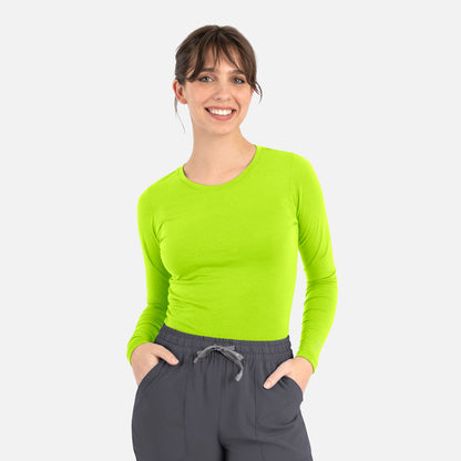 BESTEE 6909 Women’s Basic Long Sleeve Underscrub Tee Acid Lime