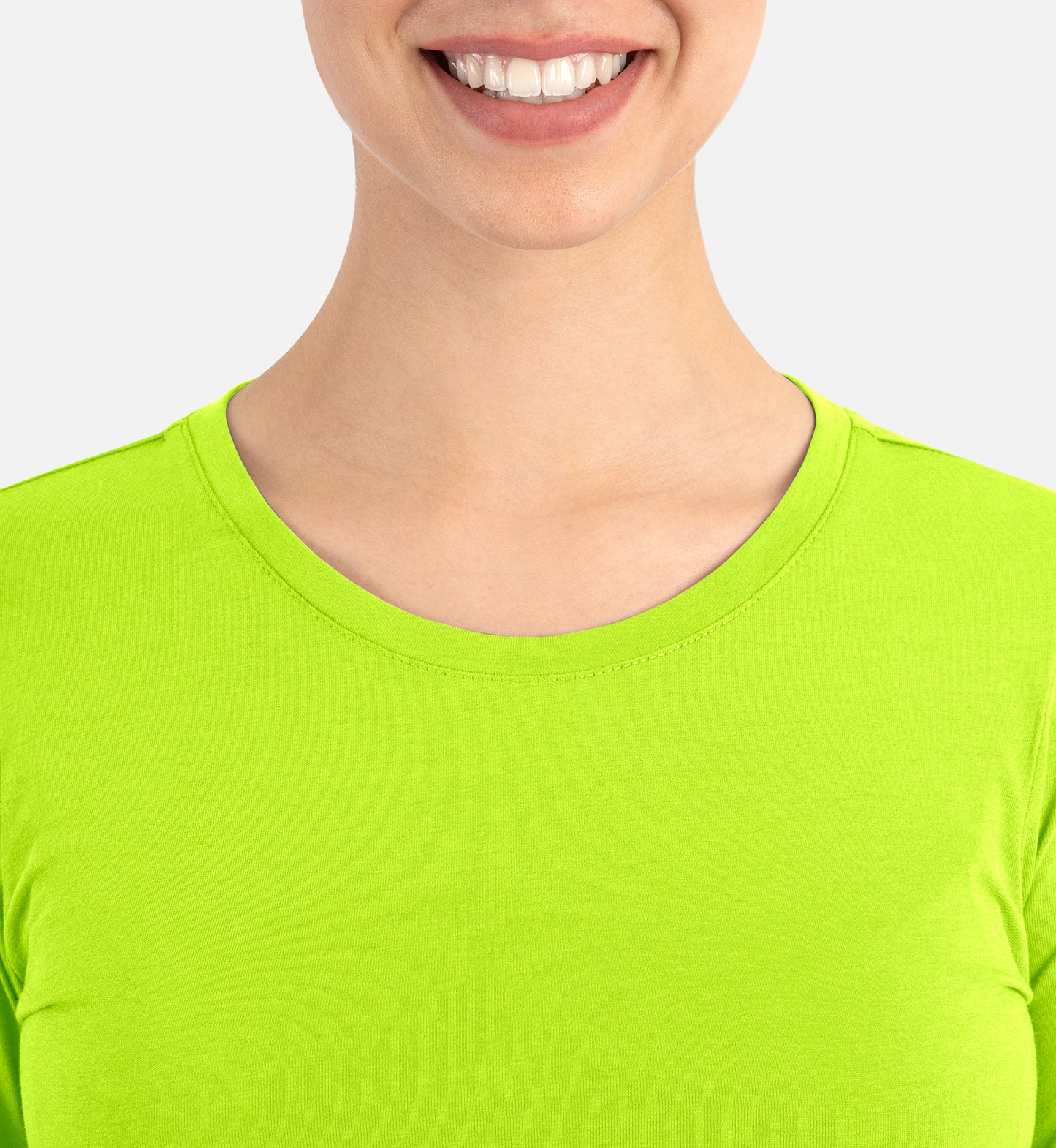 BESTEE 6909 Women’s Basic Long Sleeve Underscrub Tee Acid Lime