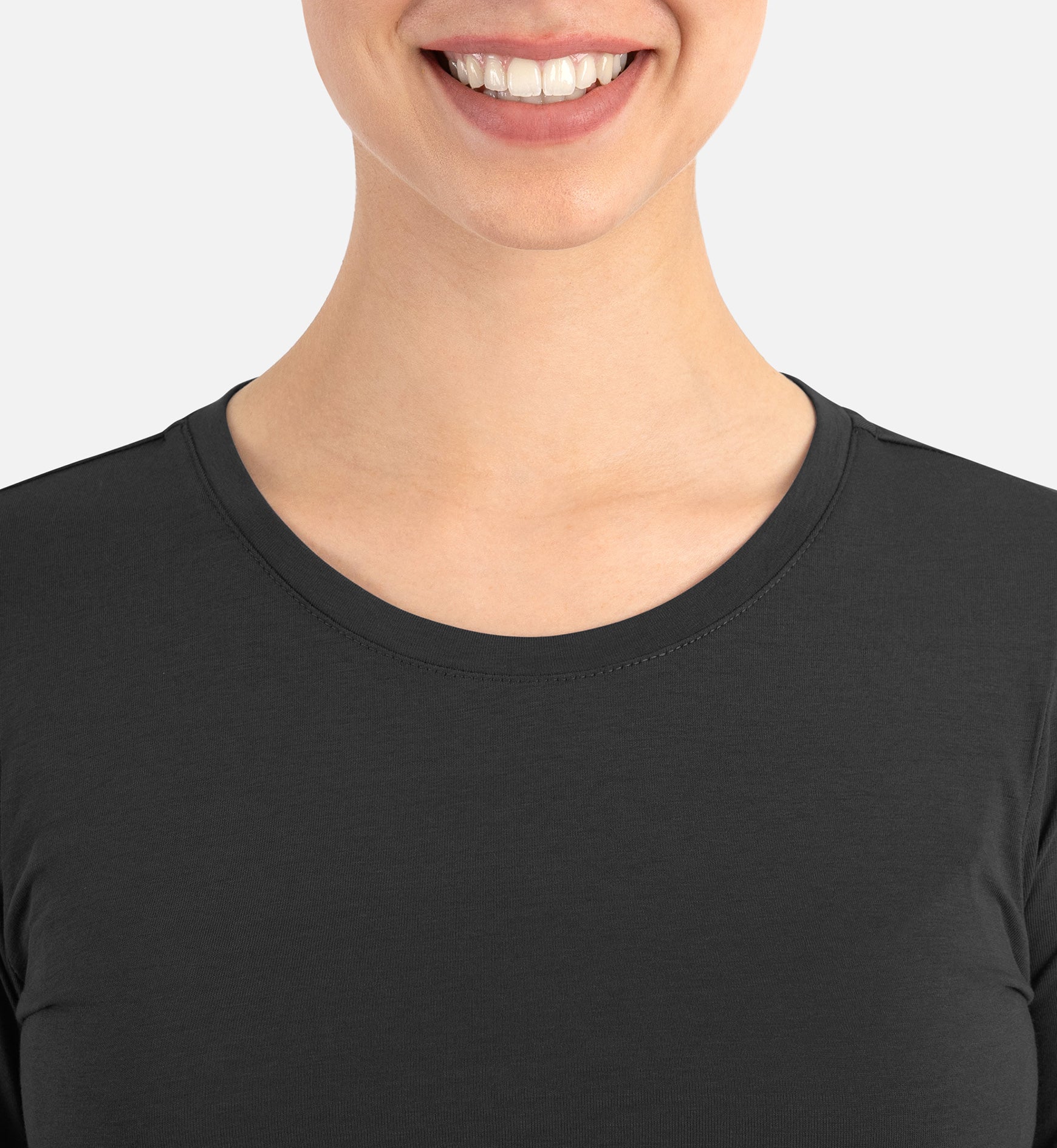 BESTEE 6909 Women’s Basic Long Sleeve Underscrub Tee Black