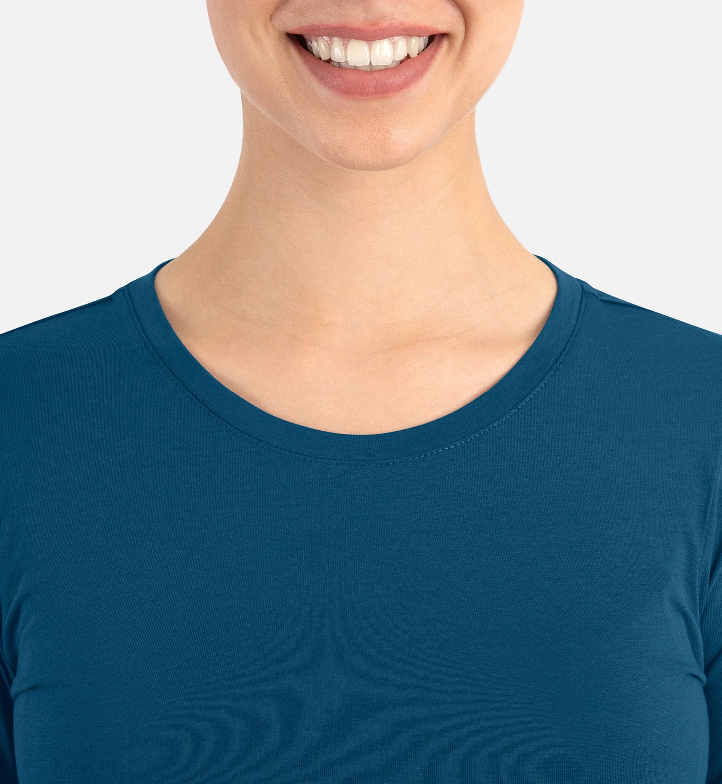 BESTEE 6909 Women’s Basic Long Sleeve Underscrub Tee Caribbean Blue