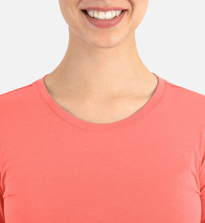 BESTEE 6909 Women’s Basic Long Sleeve Underscrub Tee Living Coral