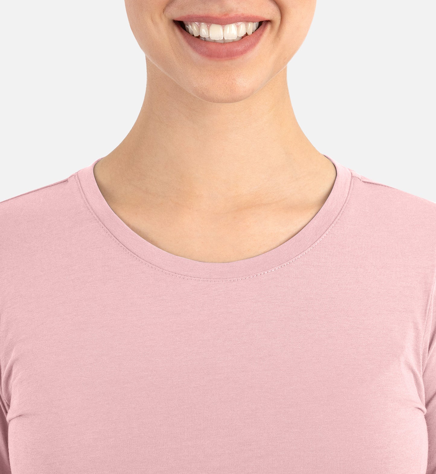 BESTEE 6909 Women’s Basic Long Sleeve Underscrub Tee Light Mauve