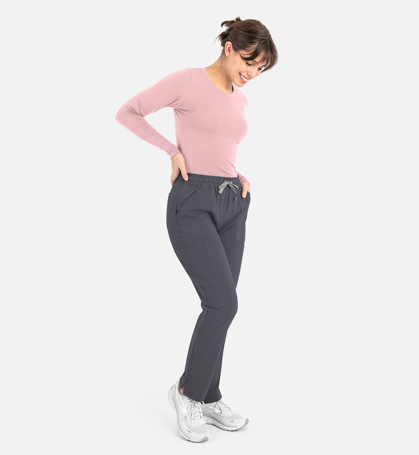 Bestee 6909 Women's Basic Long Sleeve Underscrub Tee Light Mauve