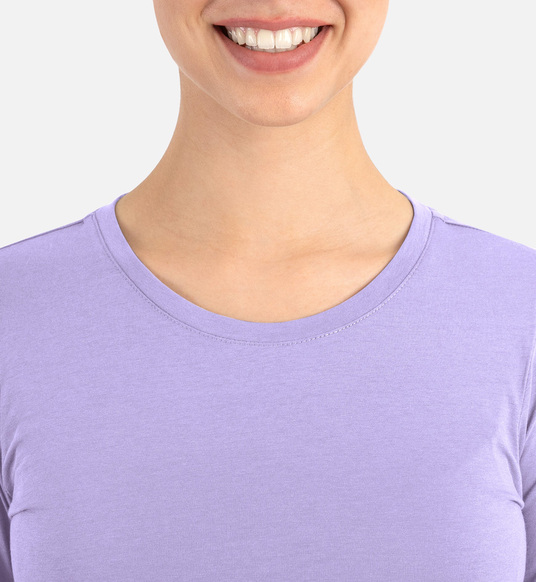 BESTEE 6909 Women’s Basic Long Sleeve Underscrub Tee Lavender