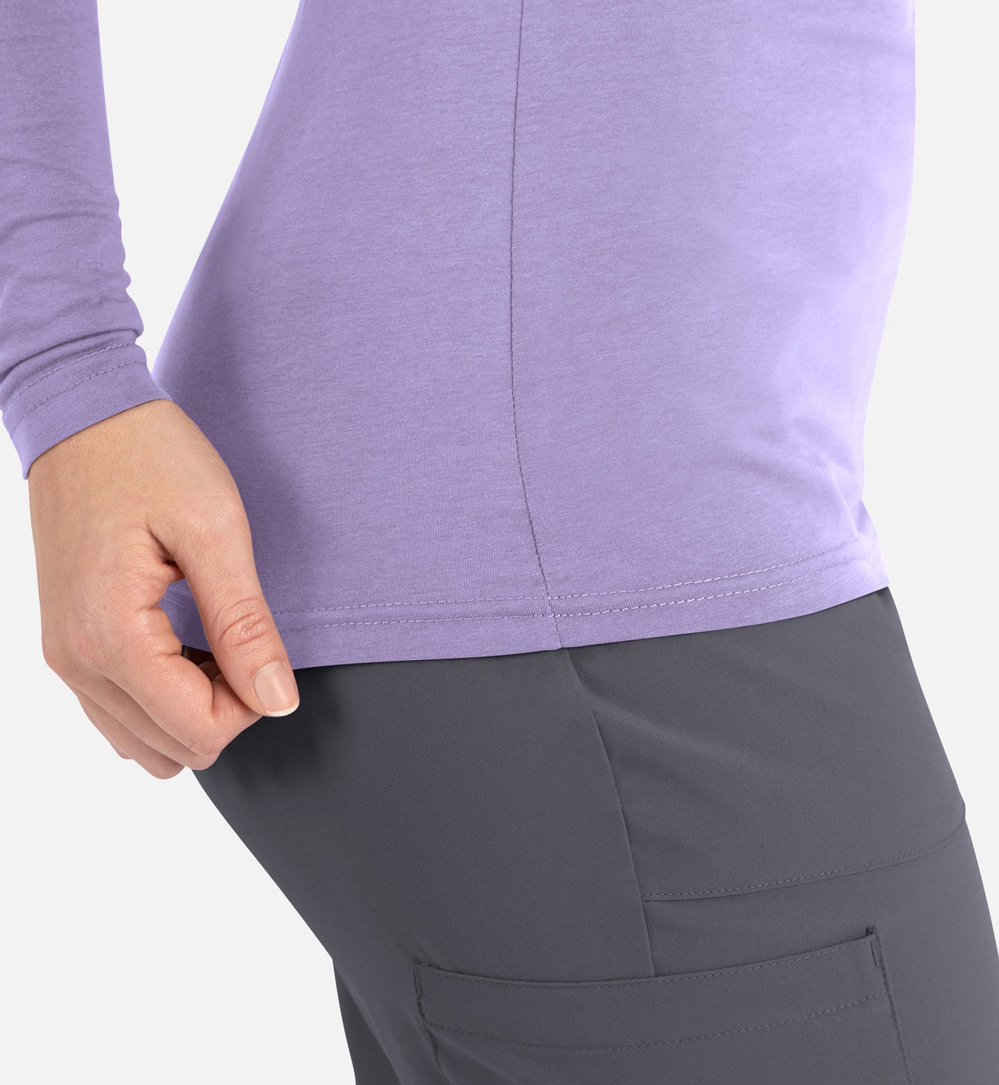 BESTEE 6909 Women’s Basic Long Sleeve Underscrub Tee Lavender