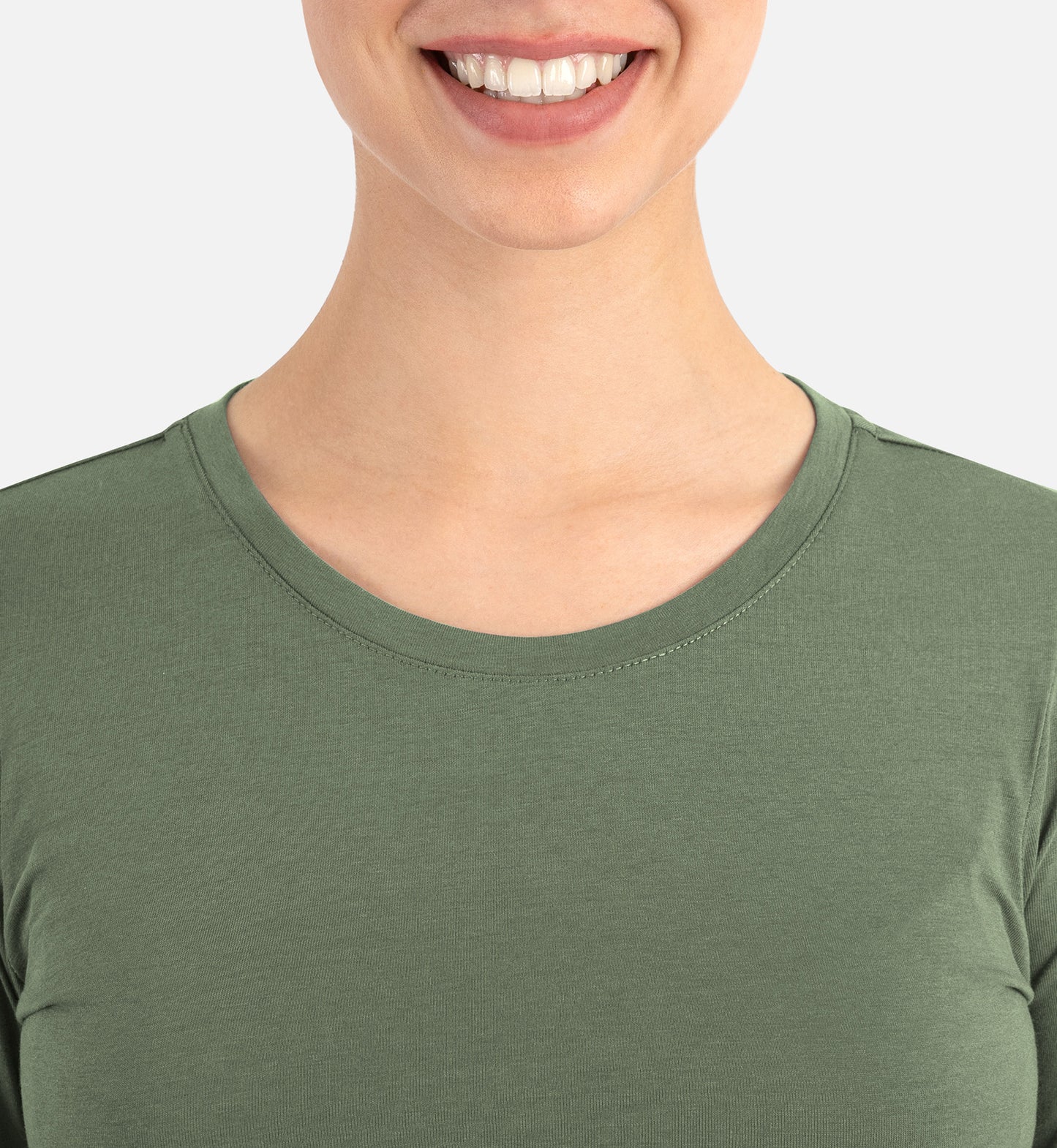 BESTEE 6909 Women’s Basic Long Sleeve Underscrub Tee Olive