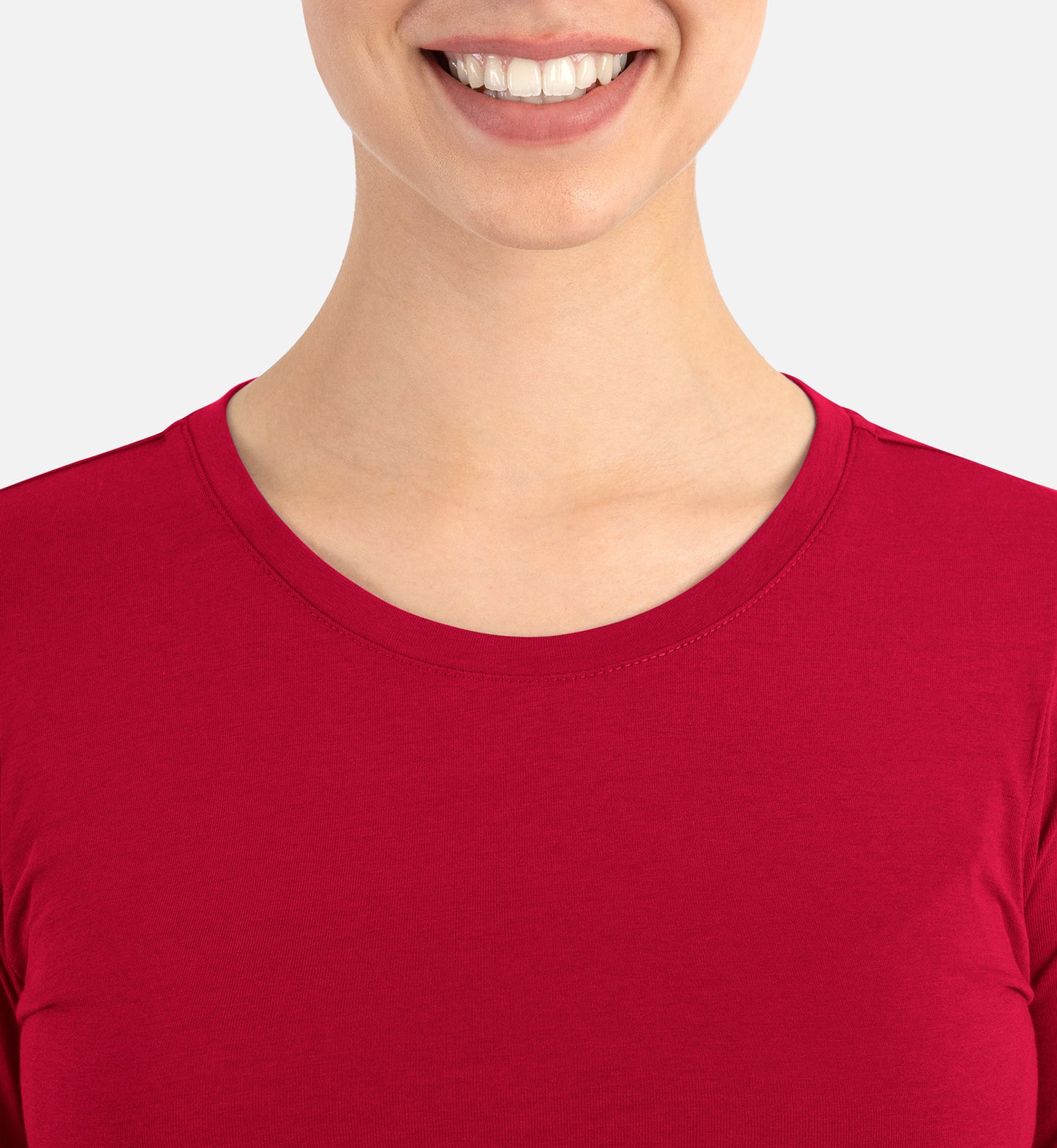 BESTEE 6909 Women’s Basic Long Sleeve Underscrub Tee Red