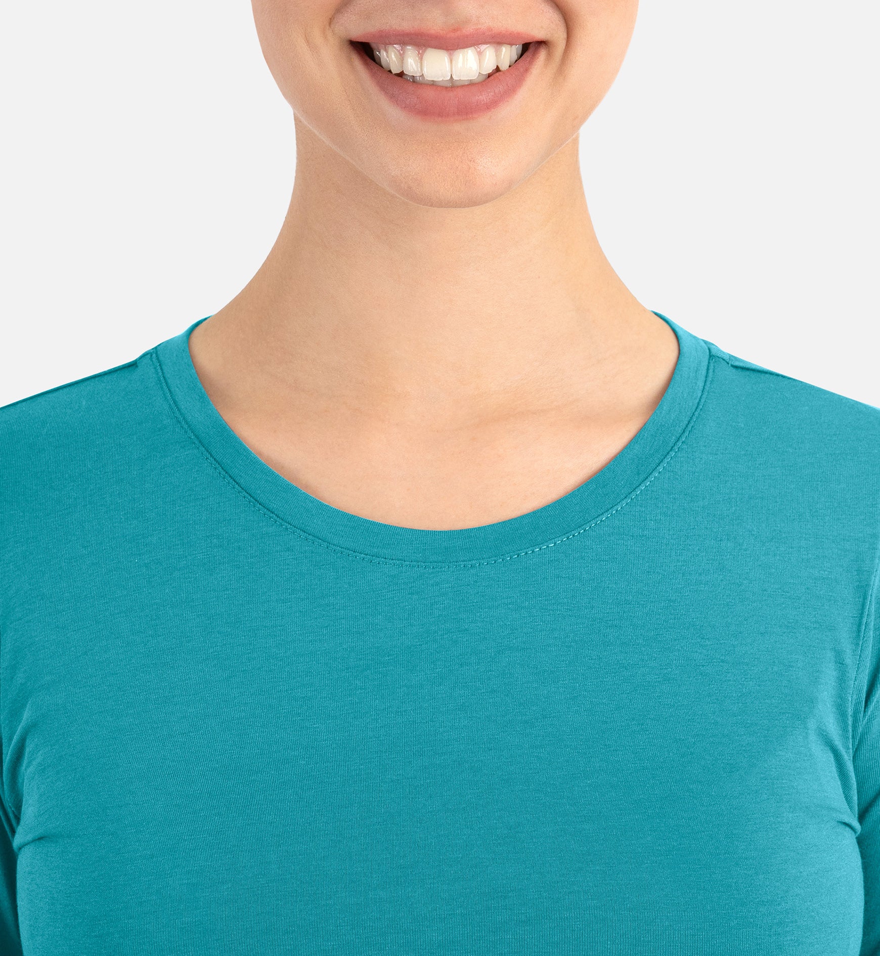 BESTEE 6909 Women’s Basic Long Sleeve Underscrub Tee Real Teal