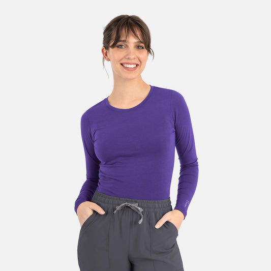 BESTEE 6909 Women’s Basic Long Sleeve Underscrub Tee Ultra Violet