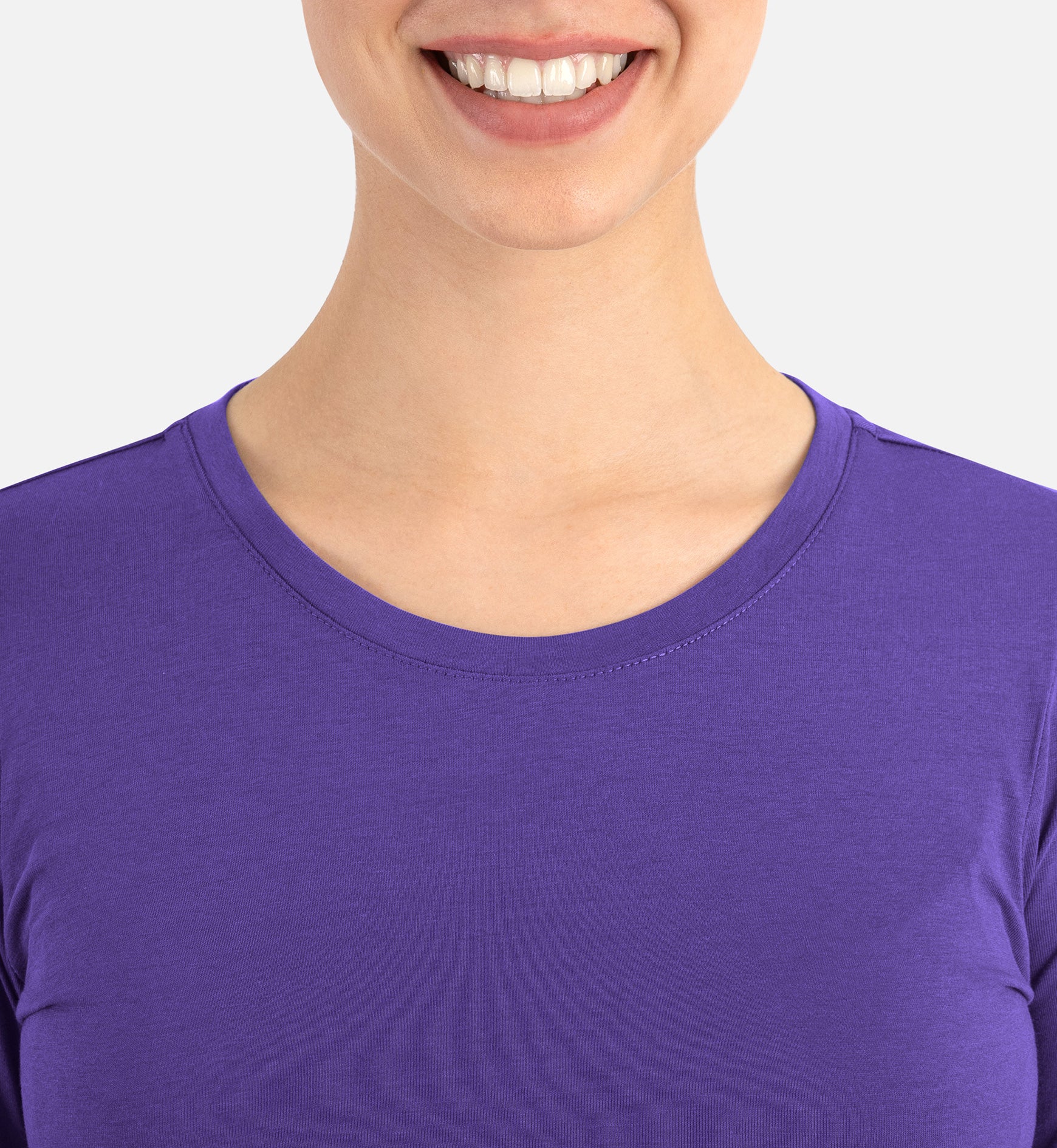 BESTEE 6909 Women’s Basic Long Sleeve Underscrub Tee Ultra Violet