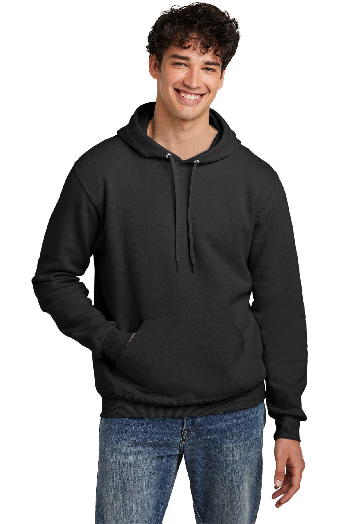 Jerzees Eco Premium Blend Pullover Hooded Sweatshirt 700M Black Ink Heather