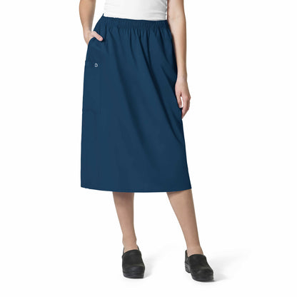 WonderWORK 701 Pull On Cargo Skirt Caribbean Blue Model Image Front | Wink