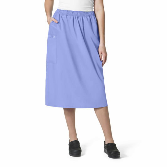 WonderWORK 701 Pull On Cargo Skirt Ceil Blue Model Image Front | Wink