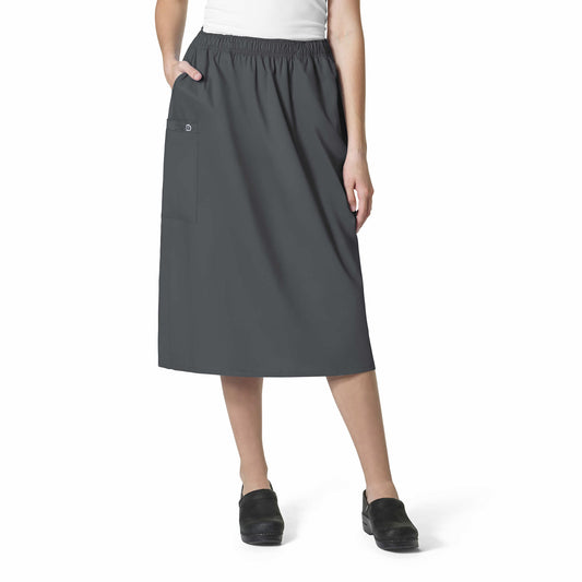 WonderWORK 701 Pull On Cargo Skirt Pewter Model Image Front | Wink