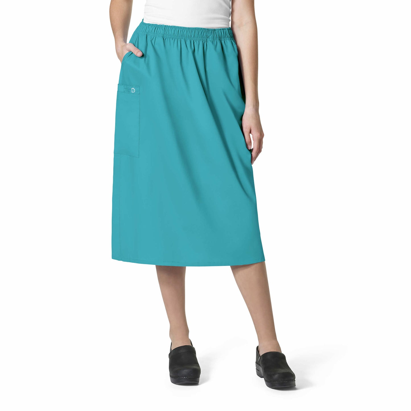 WonderWORK 701 Pull On Cargo Skirt Teal Blue