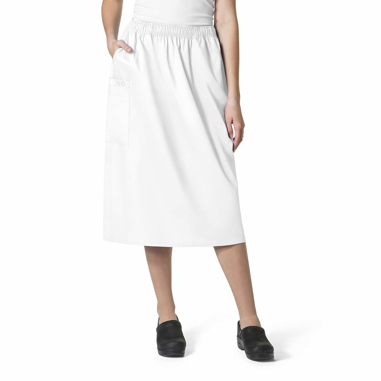 WonderWORK 701 Pull On Cargo Skirt White