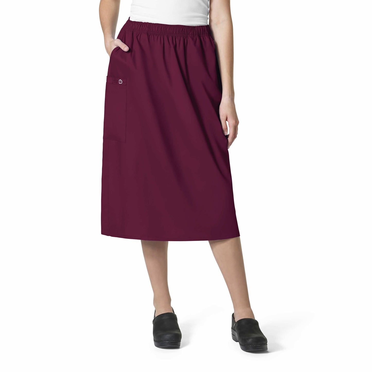 WonderWORK 701 Pull On Cargo Skirt Wine