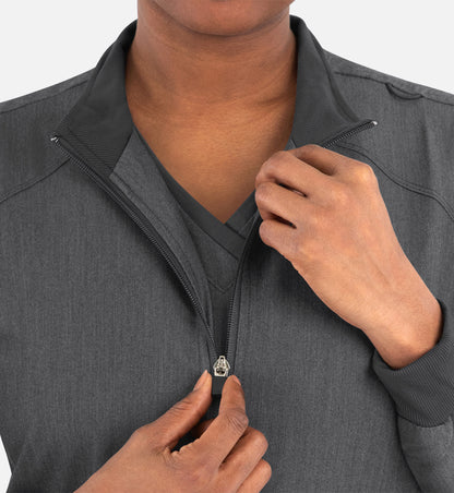 Matrix Pro 7091 Women’s Hi-Collar Warm Up Jacket Heather Grey