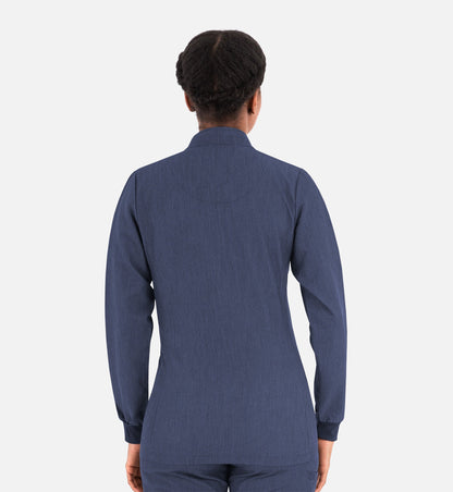 Matrix Pro 7091 Women's Hi-Collar Warm Up Jacket Heather Navy