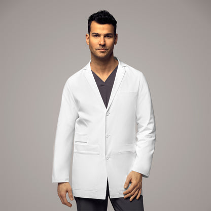 Slate 7172 Men's 34 Inch Doctors Coat White Model Image Front | Wink