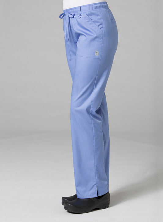 EON 7308 Women’s Full Elastic Zipper Pocket Cargo Pant Ceil Blue