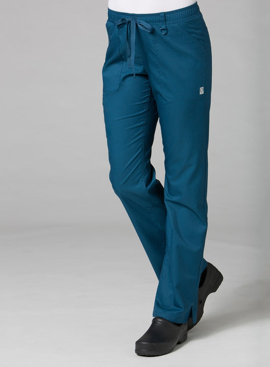 EON 7308 Women’s Full Elastic Zipper Pocket Cargo Pant Caribbean Blue