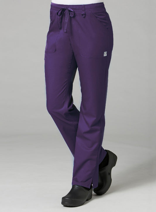 EON 7308 Women’s Full Elastic Zipper Pocket Cargo Pant Grape