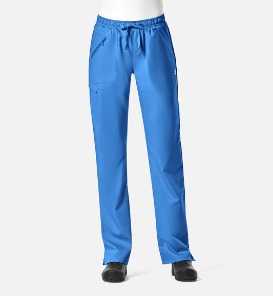 EON 7308 Women’s Full Elastic Zipper Pocket Cargo Pant Maui Blue