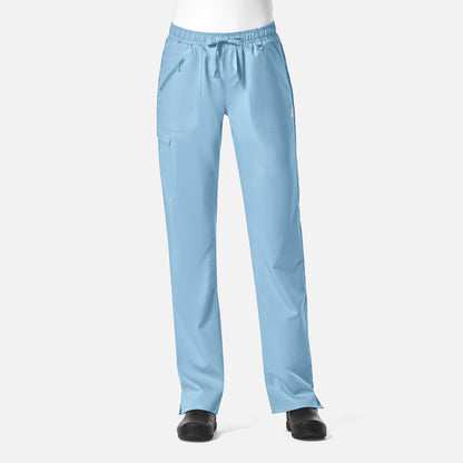 EON 7308 Women's Full Elastic Zipper Pocket Cargo Pant Sky Blue