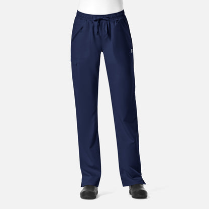 EON 7308 Women's Full Elastic Zipper Pocket Cargo Pant True Navy