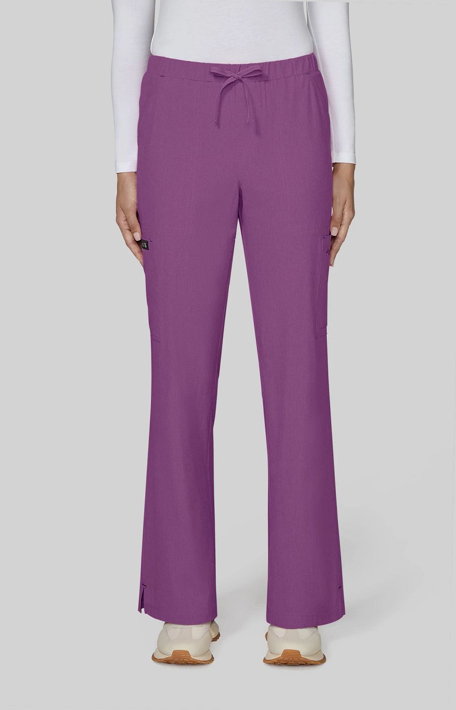 Basics Holly Women's 8-Pocket Stretch Cargo Scrub Pants Heather Violet