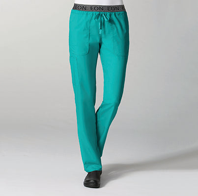 EON 7348 Women&#039;s Logo Waistband 7-Pocket Pant Teal Blue