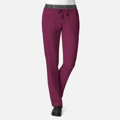 EON 7348 Women's Logo Waistband 7-Pocket Pant Wine