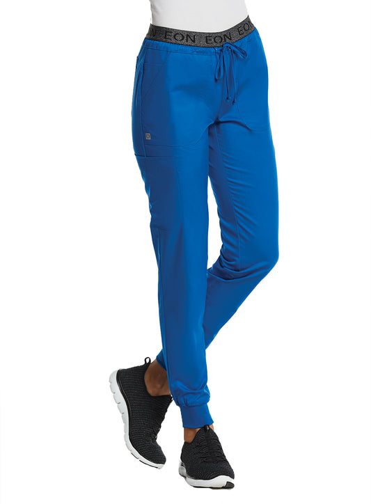 EON Sport 7378 Women’s Full Elastic Logo Waist Jogger Royal Blue