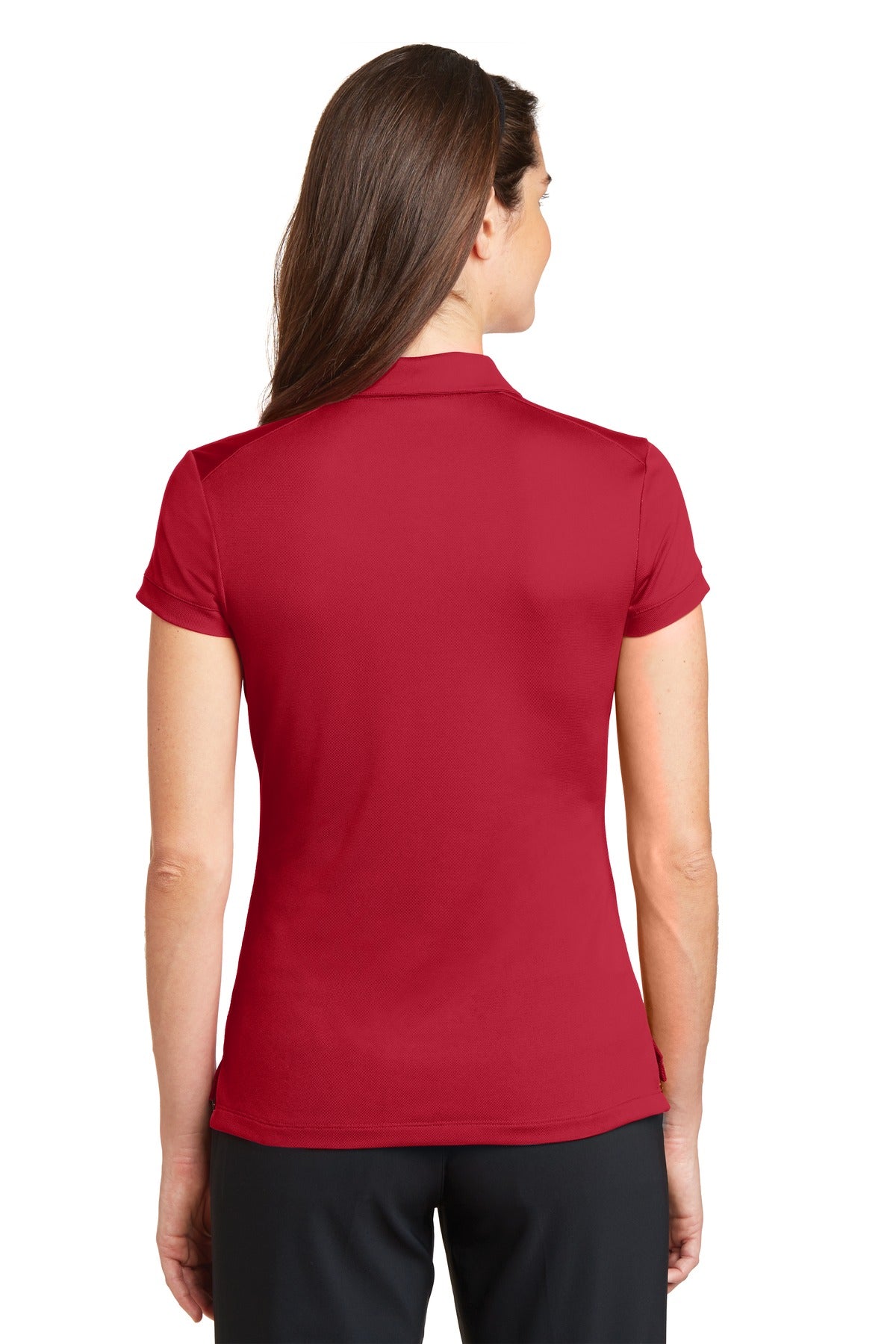 Nike Women's Dri-FIT Solid Icon Pique Modern Fit Polo.  746100 Gym Red