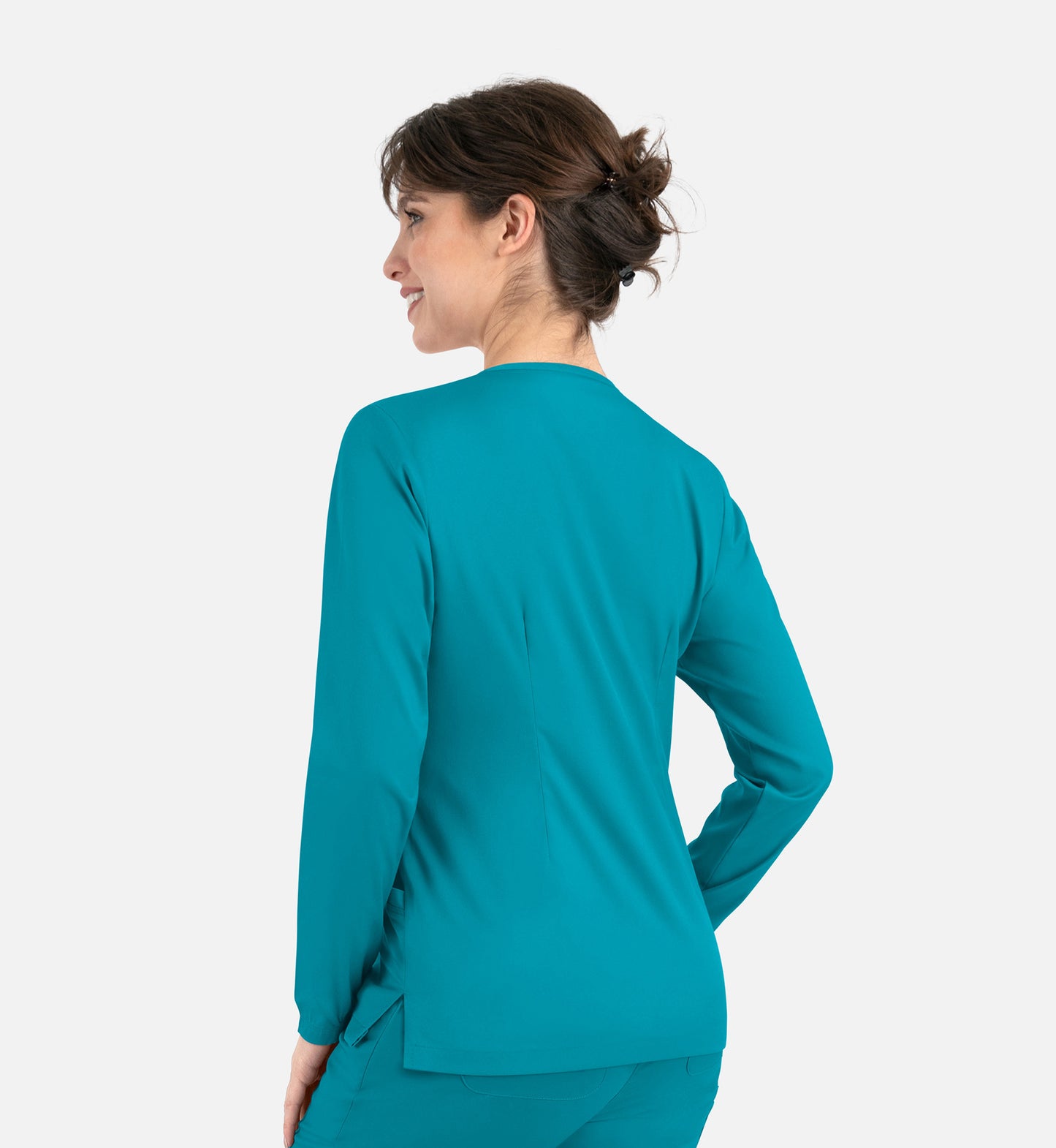 Matrix 7701 Women&#039;s Round Neck Snap Jacket Teal